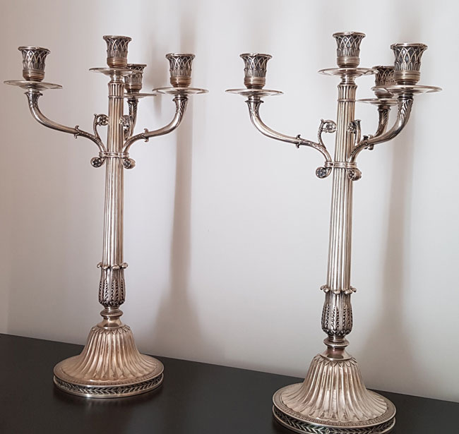Candelabres Argent Wolfers 1950